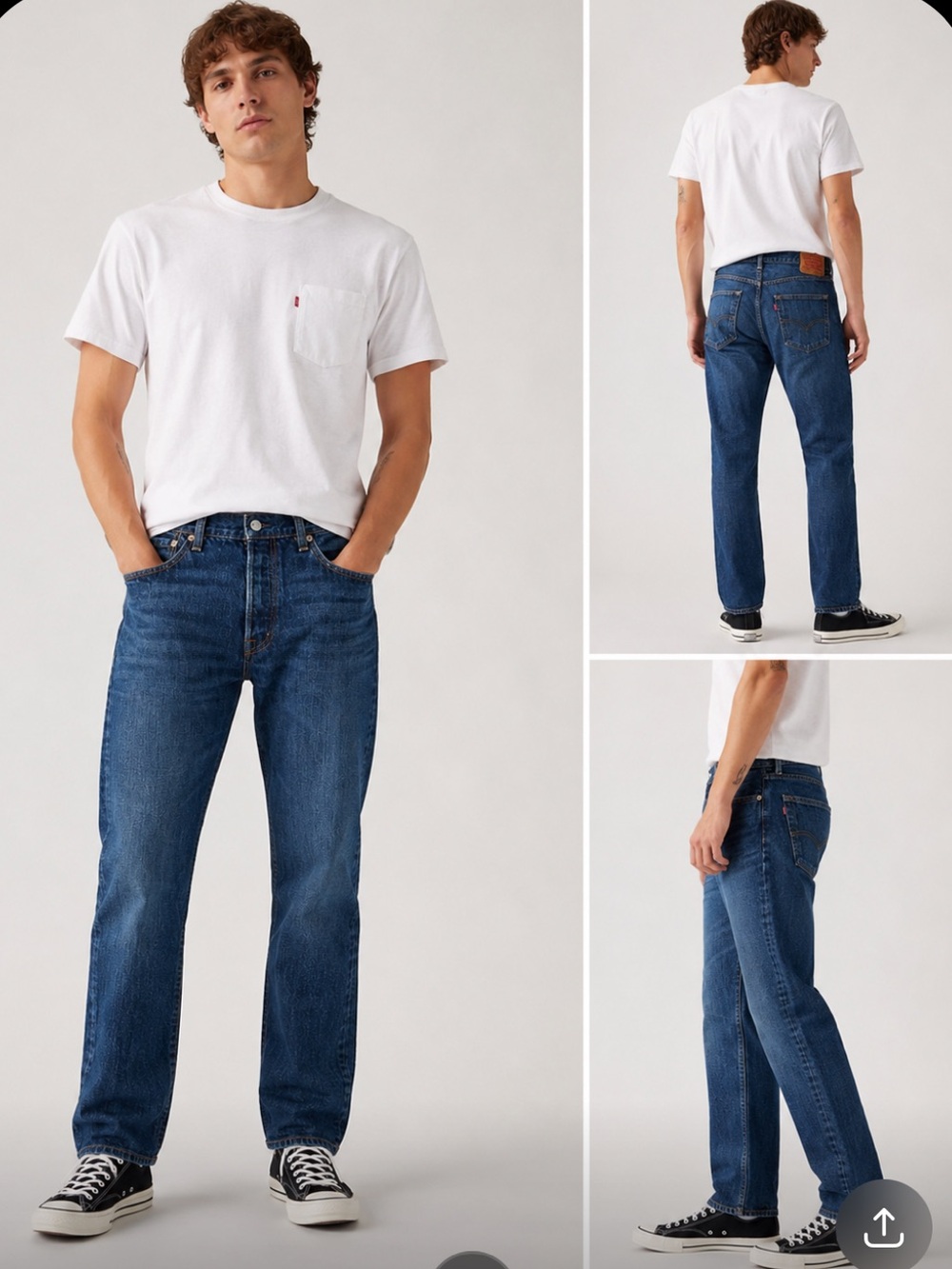 Levi's 501 Jeans Men's 36 x 32 Medium Wash Button Fly Straight Leg